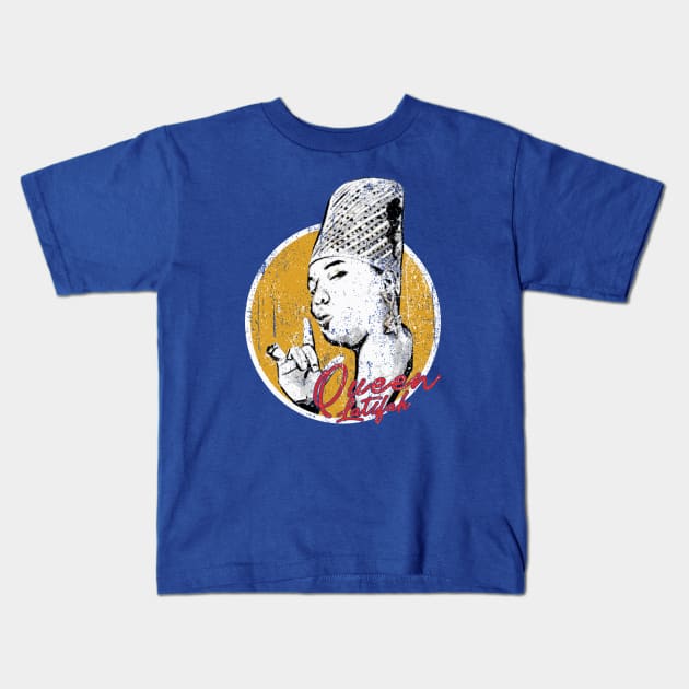 Queen Latifah Retro Kids T-Shirt by craftydoartist